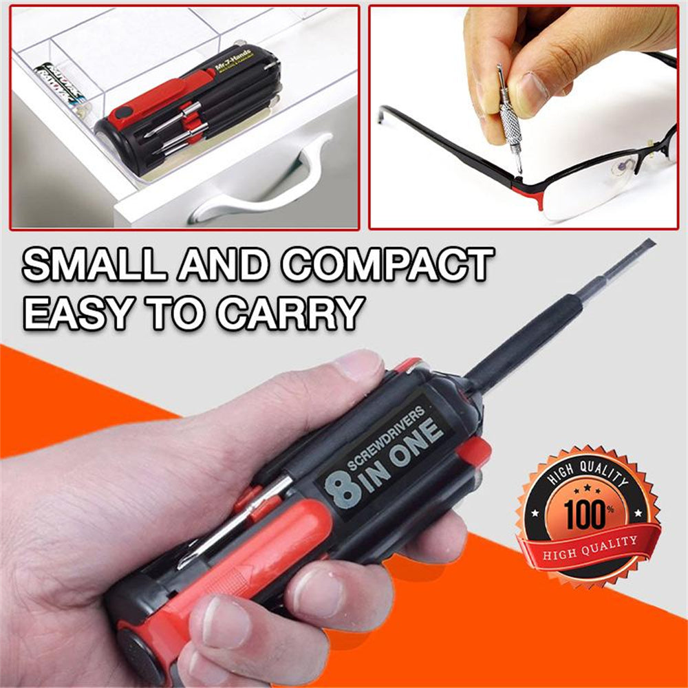 8 in 1 Screwdriver -Screwdriver Tool Kit with LED Torch